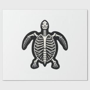 Papel De Presente Cute Halloween Tartaruga Esqueleto Tortoise Fóssei