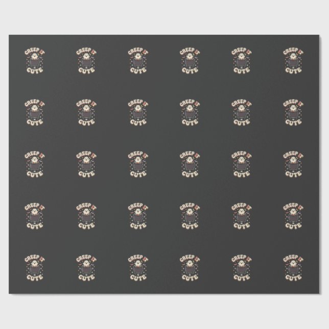 Papel De Presente Cute Halloween Vibrações Assustadoras (Aberto)