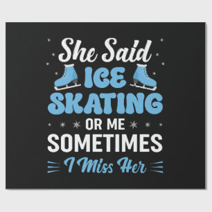 Papel De Presente Cute Ice Rink Synchronized está Chamando