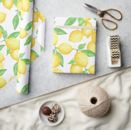 Papel De Presente Cute Impressão de Limão Cítrico