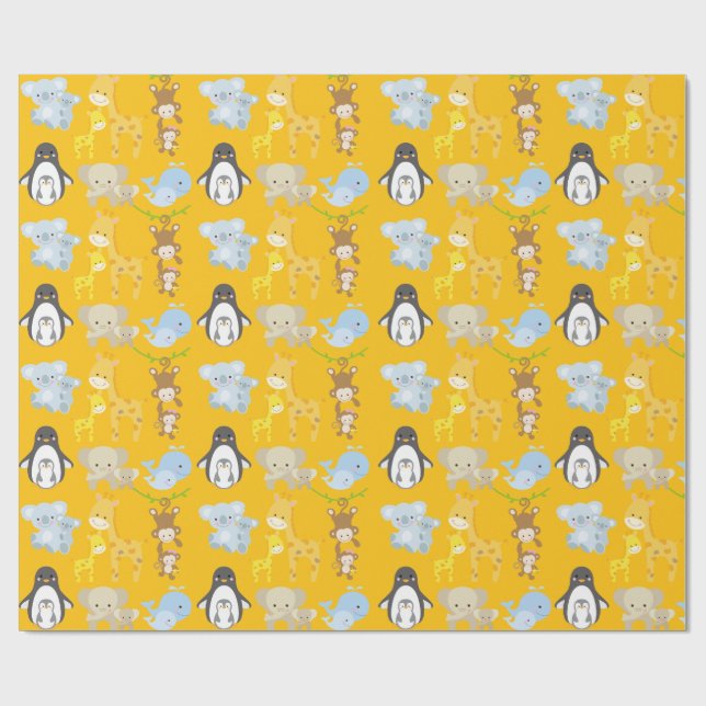 Papel De Presente Cute Jungle Animal Wrapping Paper – Animals (Aberto)