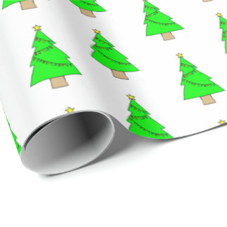 Papel De Presente Cute Little Christmas Trees