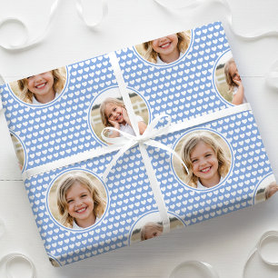 Papel De Presente Cute Love Heart 2 Foto Bonita Cornflower Azul