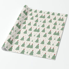 Papel De Presente Cute Minimalist Christmas Tree Pattern – Festive
