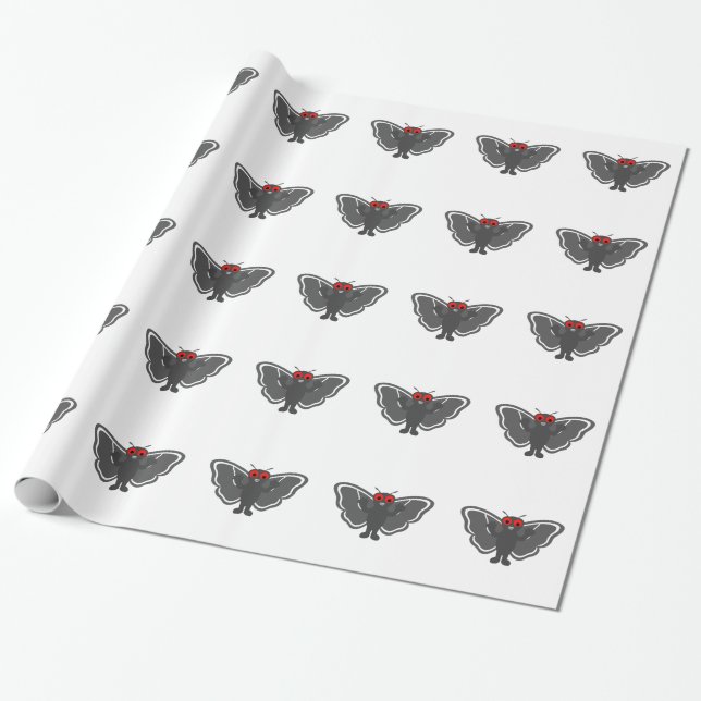 Papel De Presente Cute Mothman (Desenrolado)