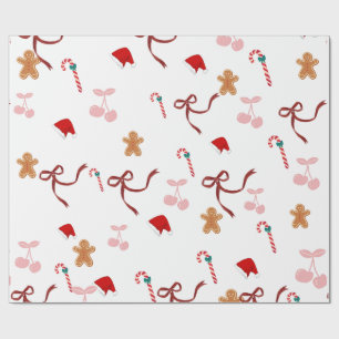 Papel De Presente Cute Natal Coquette Fita Biscoito de Natal Festa