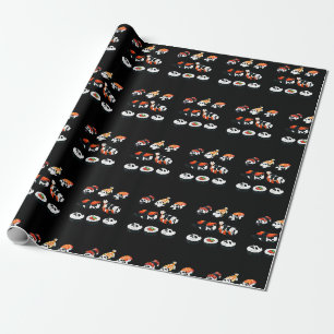 Papel De Presente Cute Panda Sushi Abraço Maki Amante Divertido Kawa