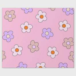 Papel De Presente Cute Pastel Flower Wrapping Paper – Pink Floral
