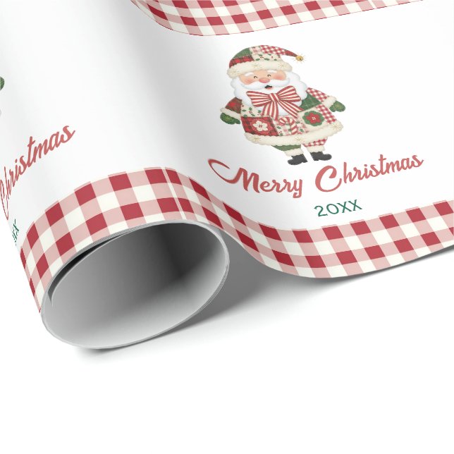 Papel De Presente Cute Personalized Santa Christmas Holiday (Ponta do rolo)