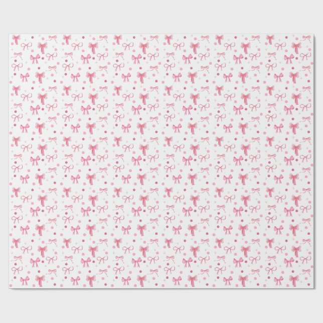 Papel De Presente Cute Pink Bow Wrapping Paper (Aberto)