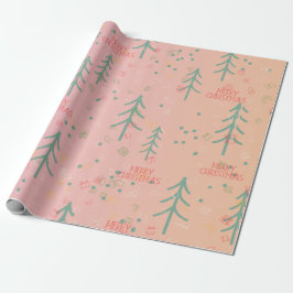 Papel De Presente Cute Pink Christmas