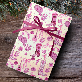 Papel De Presente Cute Pink Coquette country girl pattern