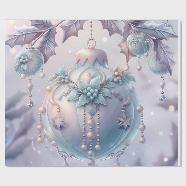 Papel De Presente Cute Pink Snow Winter Birthday (Aberto)