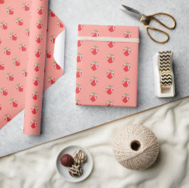 Papel De Presente Cute Pink Strawberry