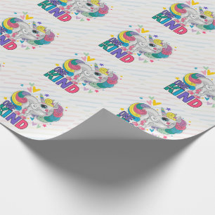 Papel De Presente Cute Rainbow Unicorn One of a Kind Kid