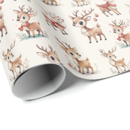 Papel De Presente Cute Reindeer