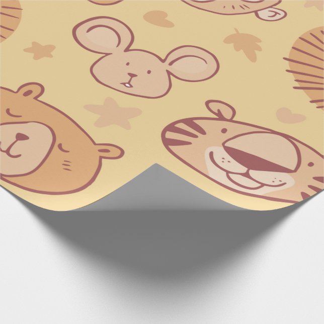 Papel De Presente Cute Safari Animal Wraprap (Ponta)