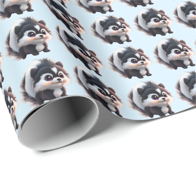Papel De Presente Cute skunk woodland animals forest friends  (Ponta do rolo)