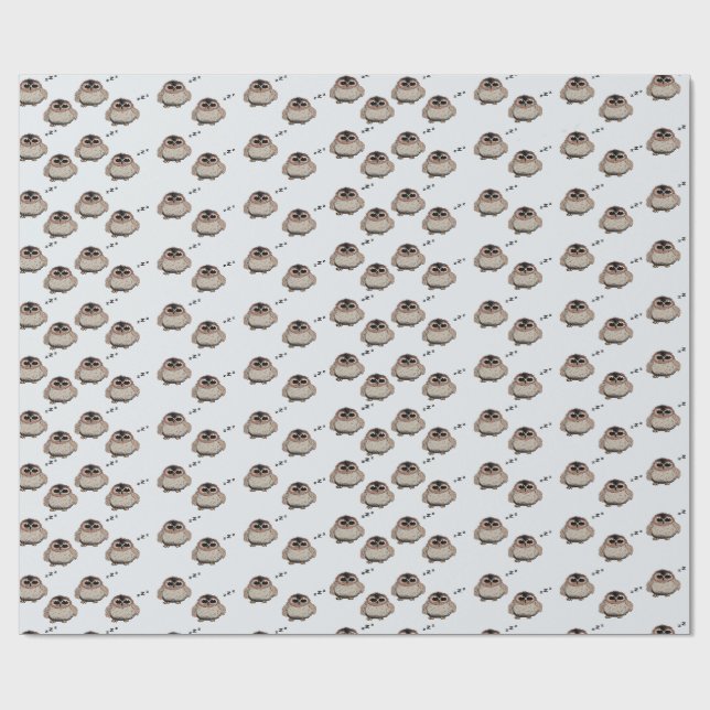 Papel De Presente Cute Sleepy Owl Pattern Wrapping Paper (Aberto)