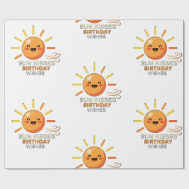 Papel De Presente Cute Smiling Sun Birthday Wishes Wrapping Paper