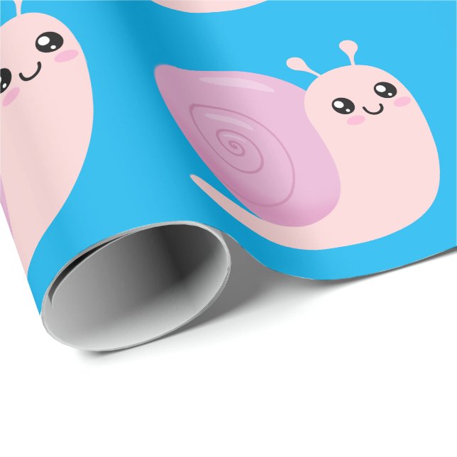 Papel De Presente Cute Snail (Ponta do rolo)