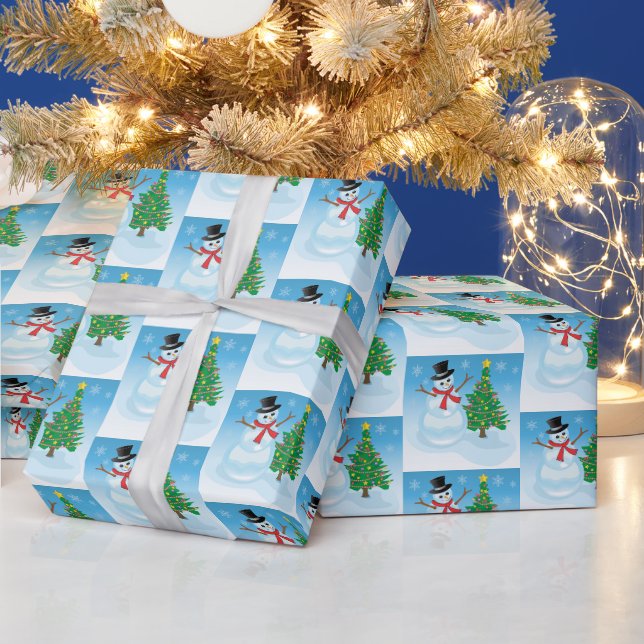Papel De Presente Cute Snowman (Feriados)