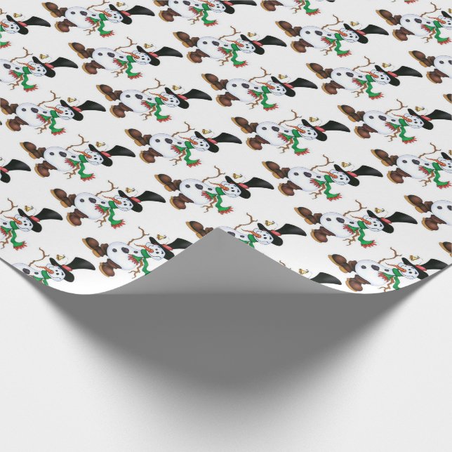Papel De Presente Cute Snowman (Ponta)