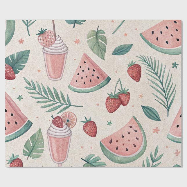 Papel De Presente Cute Summery Wrapping Paper (Aberto)