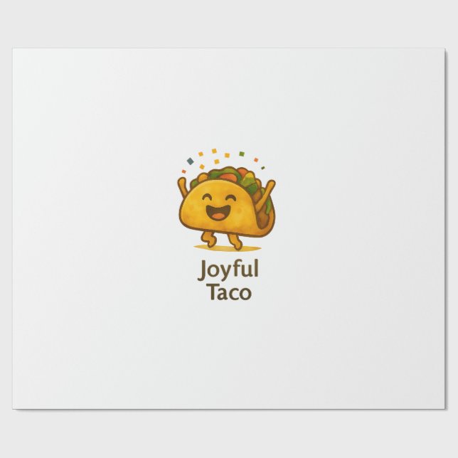 Papel De Presente Cute Taco Fiesta Birthday Wrapping Paper (Aberto)