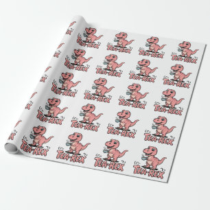 Papel De Presente Cute Tea-Rex Dinossauro Rosa – Beba Feliz!