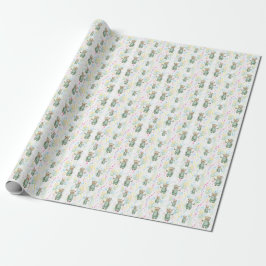 Papel De Presente cute teddy bear green background