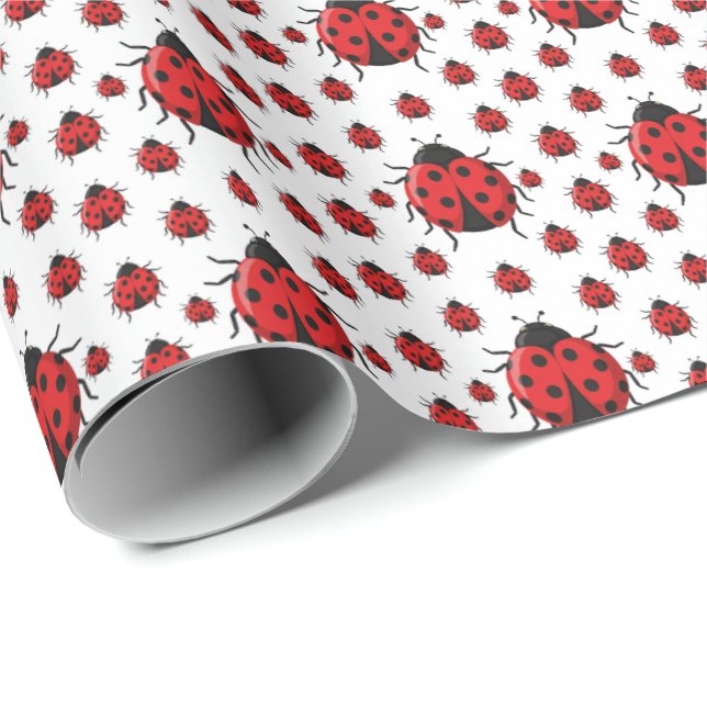 Papel De Presente Cute tiled ladybug pattern (Ponta do rolo)