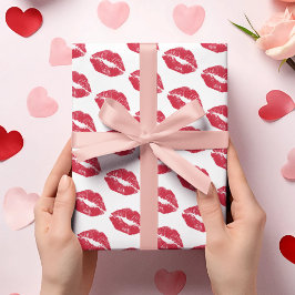 Papel De Presente Cute Valentine Kisses Pattern Wrapping Paper