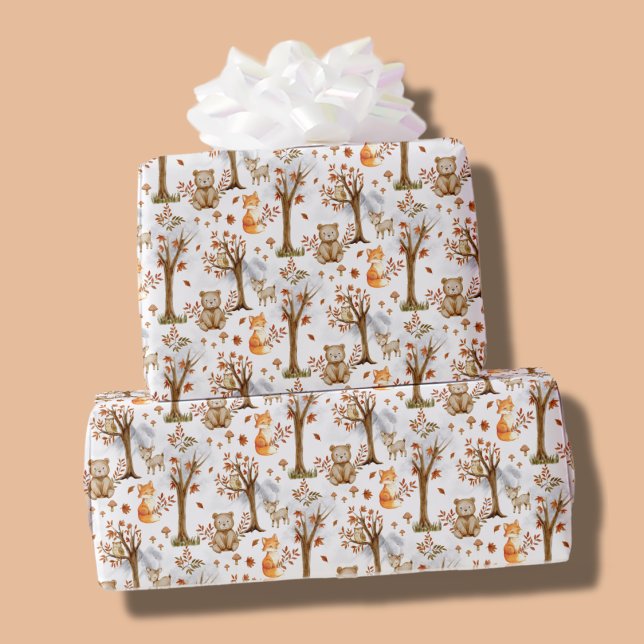 Papel De Presente Cute Woodland Animals Pattern (Criador carregado)