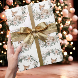 Papel De Presente Cute Woodland Deer Christmas Wrapping Paper