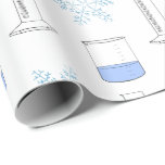 Papel De Presente Cylinder Formatado com Floco de Neve da Science Wi<br><div class="desc">Excelente para o amante da ciência! Esse padrão de padeiros,  cilindros graduados e flocos de neve é perfeito para as férias de Natal.</div>
