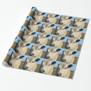 Papel De Presente Da vaca fim acima
