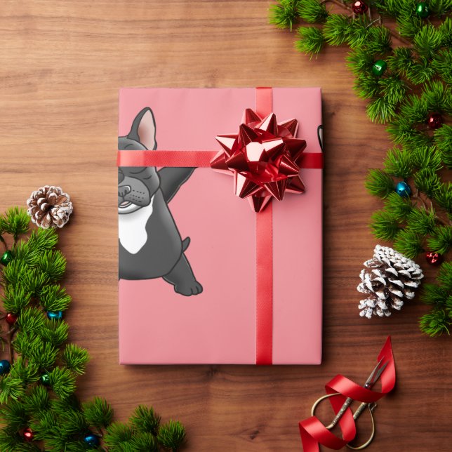Papel De Presente Dabbing Cute French Buldogue (Presente de Natal)