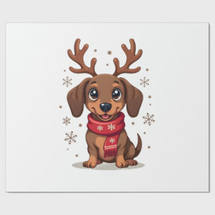 Papel De Presente Dachshund Alegria de Inverno