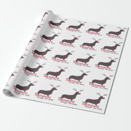 Papel De Presente Dachshund Através Da Neve