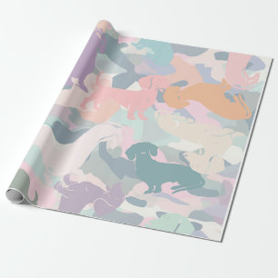 Papel De Presente Dachshund Camo