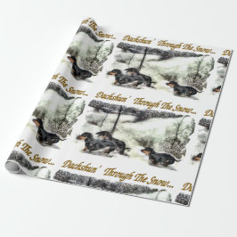 Papel De Presente Dachshund Christmas