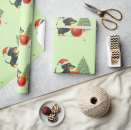 Papel De Presente Dachshund Christmas Wrapping Paper | Dog Lover 