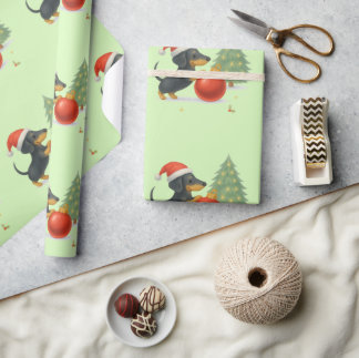 Papel De Presente Dachshund Christmas Wrapping Paper | Dog Lover 
