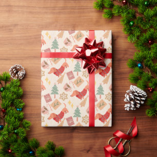 Papel De Presente Dachshund dog amantes do Natal
