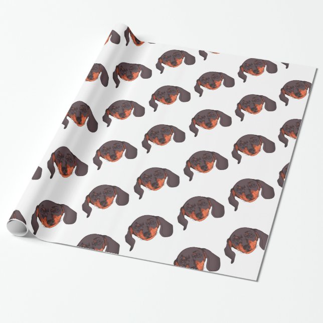 Papel De Presente Dachshund dog Portrait (Desenrolado)