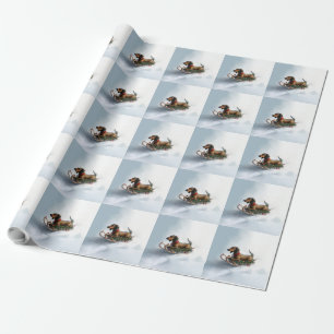 Papel De Presente Dachshund Natal neve inverno