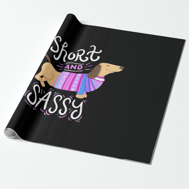 Papel De Presente Dachshund Short E Sassy (Desenrolado)
