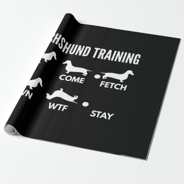 Papel De Presente Dachshund Training Dachshund Dog (Desenrolado)