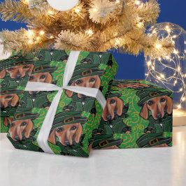 PAPEL DE PRESENTE DACHSHUND VERMELHO